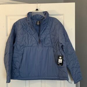 Avia Women's Quilted Blue Mock Neck Quarter Zip Jacket size Large NWT
